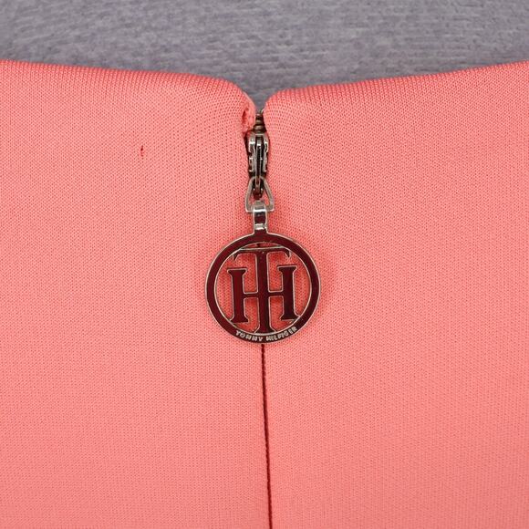 Tommy Hilfiger Dress Plus Size 22W Salmon Pink Stretch Knit Zip Flutter Sleeve - Picture 10 of 13